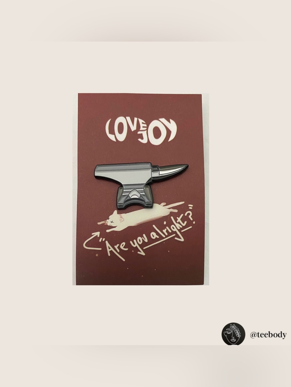 RARE Lovejoy Are You Alright Anvil Enamel Pin - Official Band Merch